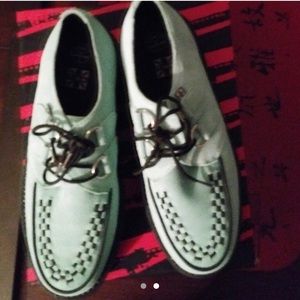 Nasty Gal mint green suede creepers